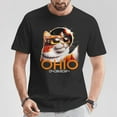 thumbnail image 2 of Total Solar Eclipse Ohio 2024 Graphic Tee – Funny April 8 Cat Cotton T-Shirt for Adults, Astronomy Event Day Souvenir Outfit, Size 3XL, Color Black, 2 of 4