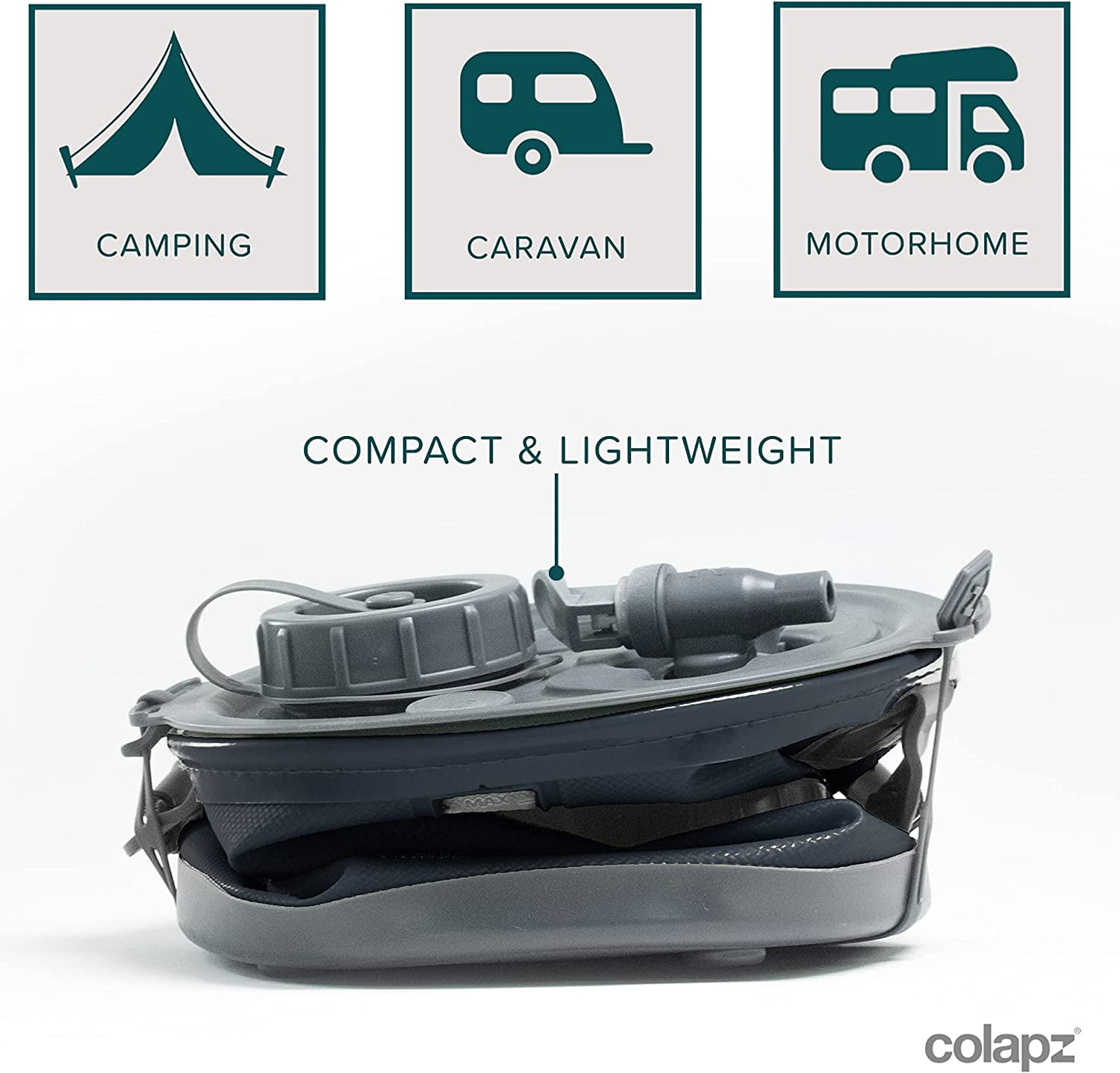 Colapz 2-in-1 Collapsible Camping Water Container with