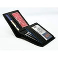 thumbnail image 4 of RFID Block Genuine Leather Men's European Bifold Wallet Center Flap, 4 of 11
