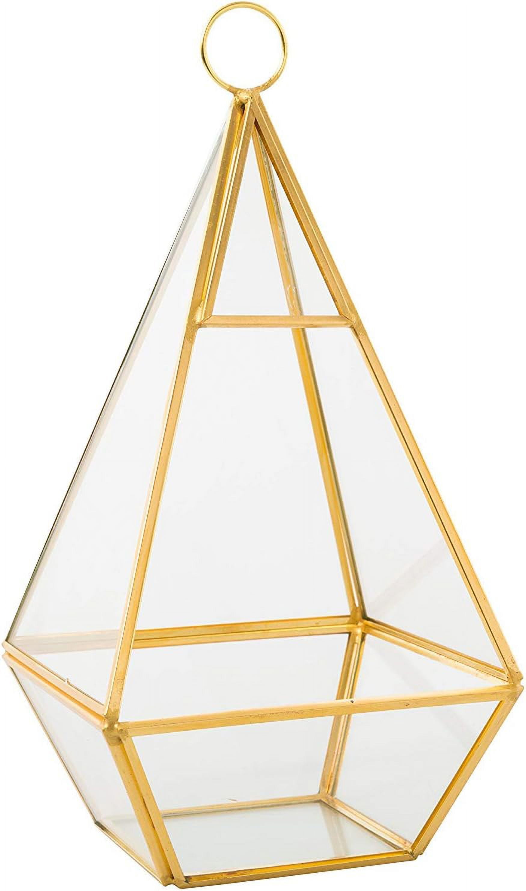 Deco Glass Geometric DIY Terrarium for Succulent & Air Plant - Hanging Pyramid Shaped for Indoor Gardening Decor - Create Your own Flower, Fern, Moss Centerpiece - Great Gift
