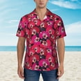 thumbnail image 4 of Lsque Orchids Flowers pattern Hawaiian Shirt for Men, Unisex Summer Beach Casual Short Sleeve Button Down Shirts-Small, 4 of 9