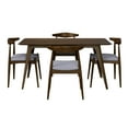 thumbnail image 5 of Harper & Bright Designs Minimalist Wood Dining Set for 4, 5 Pieces Rectangular Small Space Table Set with 4 Upholstered Chairs for Kitchen, Light Gray,Walnut, 5 of 20