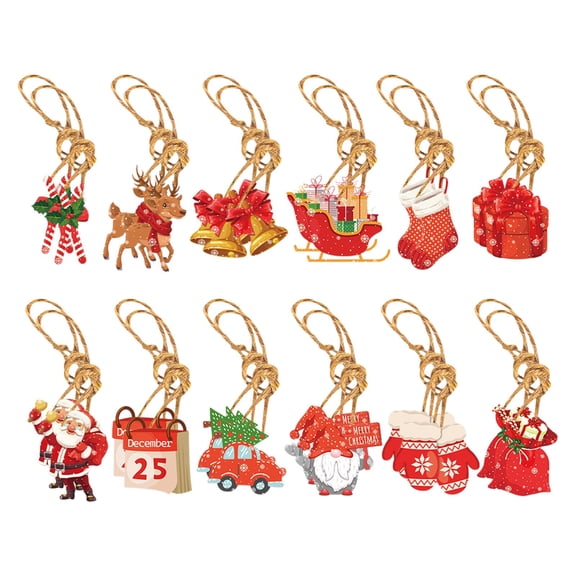 Christmas Tree Ornament 13 Pcs Paper Santa Claus Themed Hanging Pendants Festive Party Decorations for Xmas Tree Home Office Wedding Holiday Decor Bulk Gift Ideas