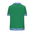 thumbnail image 5 of T-Shirt for Women Neck Short Sleeve Casual Relaxed Fit Tee Denim Contrast Raglan Sleeve Waffle Knit Breathable Stretchy Summer Tops, 5 of 5