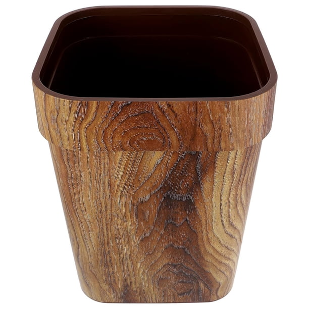 Bote de Basura Bote de Basura de Madera Papelera sin Tapa Contenedor de Basura de Grano de Madera Papelera de Cocina Bote de Basura de Oficina 11.99X9.43X9.43inch