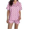 thumbnail image 2 of yillto Womens Pajamas Set Button down Short Sleeve Tops and Sleepwear Shorts Pants 2 Piece Lounge Sets, 2 of 7
