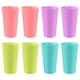 thumbnail image 1 of GOOHOCHY WINOMO 8 vasos de plástico, vasos de agua, vasos de jugo, vasos coloridos para agua potable, vasos sin tapa (colores mezclados), 1 of 7