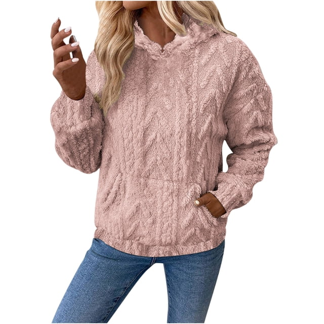 Timegard Hauts à Manches Longues pour Femmes Chandails en Molleton à Col Mi-Haut Chandail d'Automne Confortables avec Poches