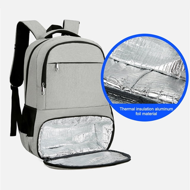 Mochila Térmica Mochila Oxford para almuerzo, bolsa de almacenamiento impermeable, accesorios para exteriores (gris claro) Ndcxsfigh Para Estrenar