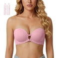 thumbnail image 2 of ZNQHFRE Front Closure Strapless Bra with Removable Strap, No Underwire Push Up Bra for Women Small Breast, 2 of 5