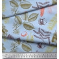 thumbnail image 2 of Soimoi Poly Georgette Fabric Spruce & Chestnut Leaves Print Fabric by the Yard 42 Inch Wide, 2 of 3
