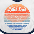thumbnail image 4 of Inktastic Lake Erie Distressed Retro Sunset Boys or Girls Baby Bib, 4 of 4