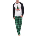 thumbnail image 2 of Family Matching Christmas Pajamas, Christmas Tree Letter Print Long-Sleeved Tops + Plaid Pattern Trousers Sleepwear Outfits, 2 of 6