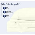 thumbnail image 3 of King Size 39" Split Top Flex Head 4-PCs Sheet Set Fits 19-24" Deep Pocket, 500-TC Egyptian Cotton (Stripe, Ivory), 3 of 6