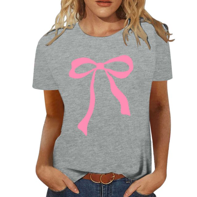 YDLCAFD Custom T Shirts Front and Back Women's Stylish Printed Crew Neck T Shirt