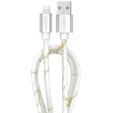 Liquipel Lightning Marble Cable - White/Gold