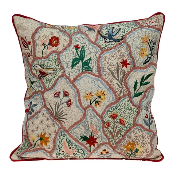 Parkland Collection Caspian Multicolor Floral Decorative Throw Pillow, 18 x 18 Cotton Accent Pillow