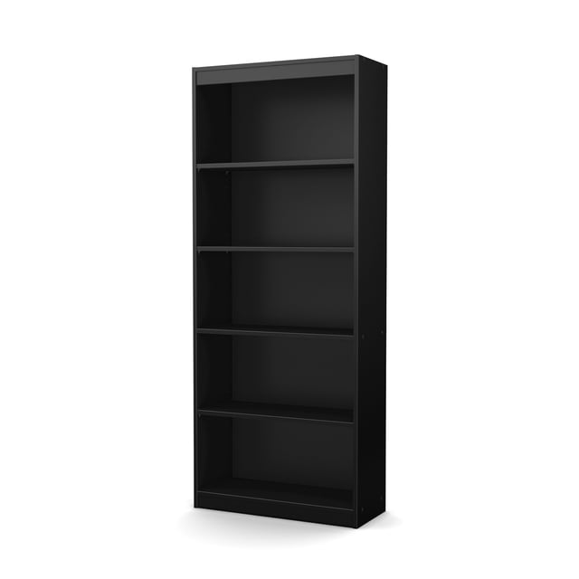 Bibliothèque 5 tablettes, fini Noir solide, collection Axess de Meubles South Shore