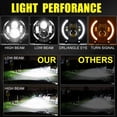thumbnail image 3 of Applies to Pair of 7'' Round Angel Eye Wrangler LED Headlights, 3 of 7