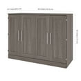 thumbnail image 6 of Bestar Pur Full Cabinet Bed with Mattress in Bark Gray, 6 of 13