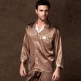thumbnail image 2 of QIUTIAN High Quality Pajamas Set Men Spring Autumn Thin Polyester Ice Silk Long-sleeved Sleepwear Plus Size Summer Home Clothes Male, 2 of 6