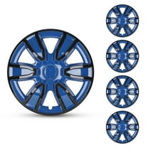 4Pcs Set 15" Universal Wheel Rims Cover Hubcaps,Snap on Car Truck SUV,ABS PC,Black Lacquer & Blue Lacquer