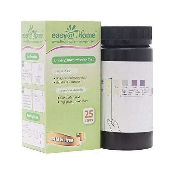 Easy@Home Fast Results Urinary Tract Infection Test Strips, 25 Count