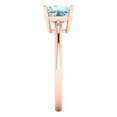 thumbnail image 3 of Solitaire Engagement Ring for Women - 2ct Natural Swiss Blue Topaz in 14K Rose Gold Promise Ring, 3 of 6
