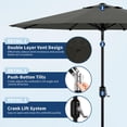 thumbnail image 3 of EastVita 9Ft UV Resistant Patio Umbrella 8 Sturdy Ribs Table Umbrella with Easy Push Button Tilt Large Umbrella for Pool Yard and Garden Grey, 3 of 4