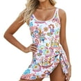 thumbnail image 1 of Gpoecd Maillots de Bain une Pièce pour Femmes Robe de Bain Florale Maillot de Bain Tropical de Plage avec Design Jupe Ensembles de Maillots de Bain pour Femmes Rose,P, 1 of 8