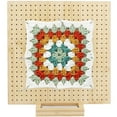 thumbnail image 3 of 9.8/11.4inch Crochet Blocking Board with 20 Steel Rod Bamboo Wooden Blocking Board with Base Reusable Granny Square Blocking Board for Beginner Knitting Lover Crocheting Projects, 3 of 11