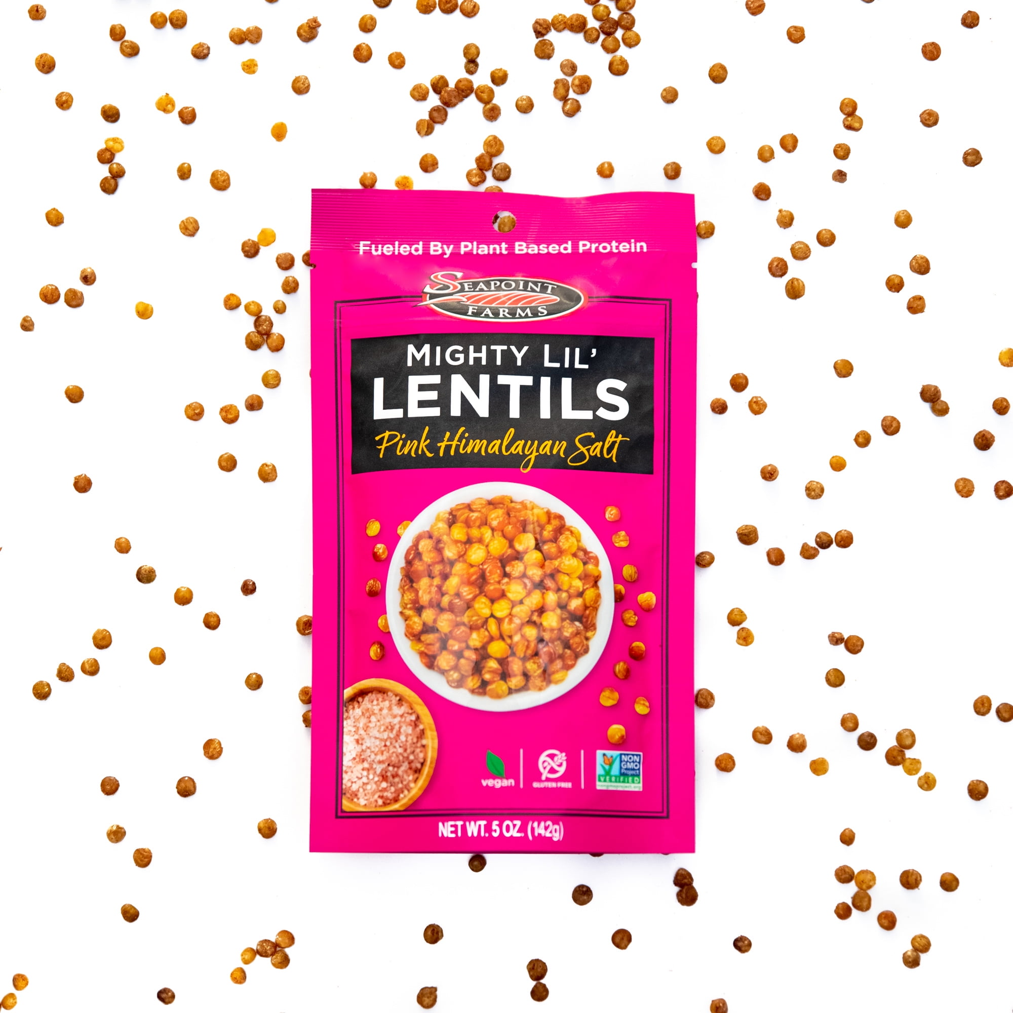 (6 pack) Seapoint Farms All Natural Pink Himalayan Salt Mighty Lil' Lentils, 1 Ct, (5 oz. Bag)