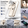 thumbnail image 2 of 5 in 1 Case for iPhone 15 Pro 6.1-Inch with 2-Pack Each Tempered Glass Screen Protector and Camera Lens Protector, Non-Yellowing Shockproof Bumper Phone Cover (Clear), 2 of 7