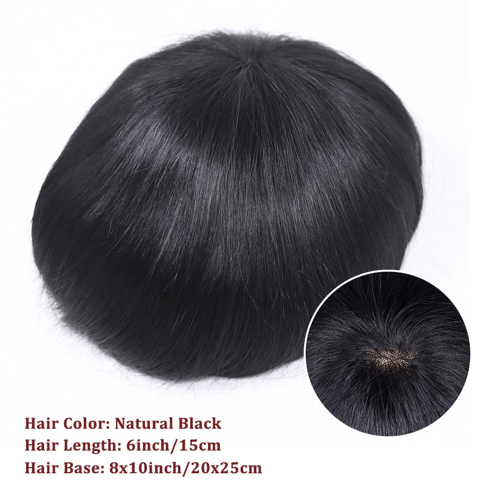100% Human Hair Toupee for Mens Hair Capillary Prothesis Durable Mono Lace Male Wig Replacement System Hairpiece Unit 7x9inch