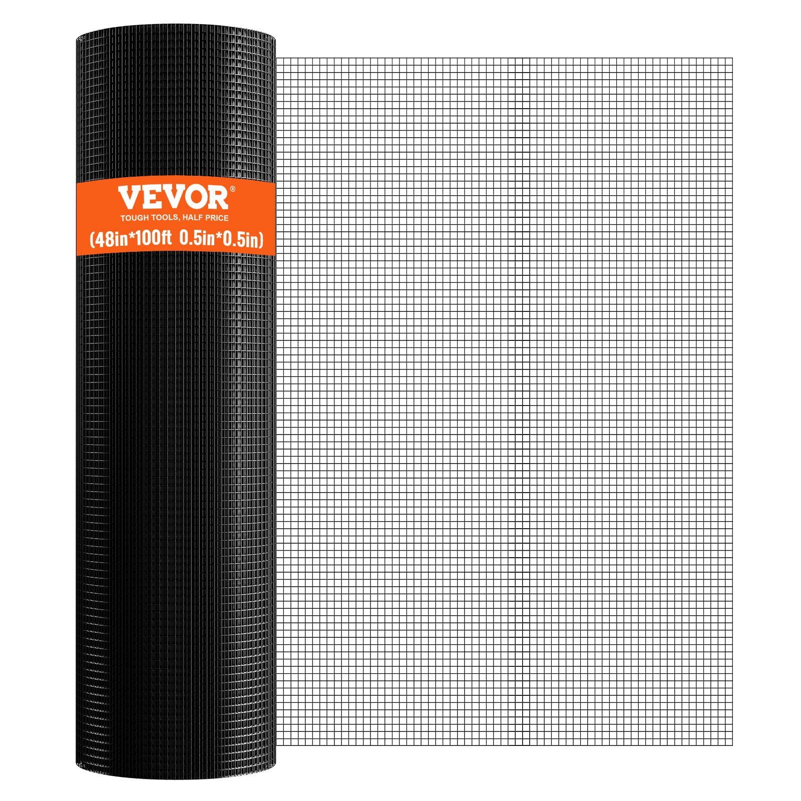 Hardware Cloth, 48'' x 100' Galvanized Wire Mesh Roll, 19 Gauge Chicken Wire Fence Roll, Vinyl Coating Metal Wire Mesh for Chicken Coop Barrier, Rabbit Snake Fences, Poultry Enclosures