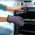 thumbnail image 2 of Pioneer Flower Kitchen Oven Mitt and Pot Holder Sets 4 Pcs for Baking, Cooking and Grilling, Heat Resistant Up To 392 °F, 2 of 7