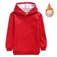 thumbnail image 2 of PINQI Clearance Coats Warm Winter Jackets Autumn and Winter Boys and Girls Pure Color Hoodie for 3 To 16Y Windbreaker Spring Fall Jackets for Kids(Red,11-12 Years), 2 of 4