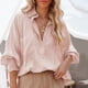 thumbnail image 2 of Mujer Casual Solapa Manga larga Camisa de color sólido Top Blusa de rebeca de un solo pecho con bolsillos Pompotops  FGAJ21286, 2 of 7