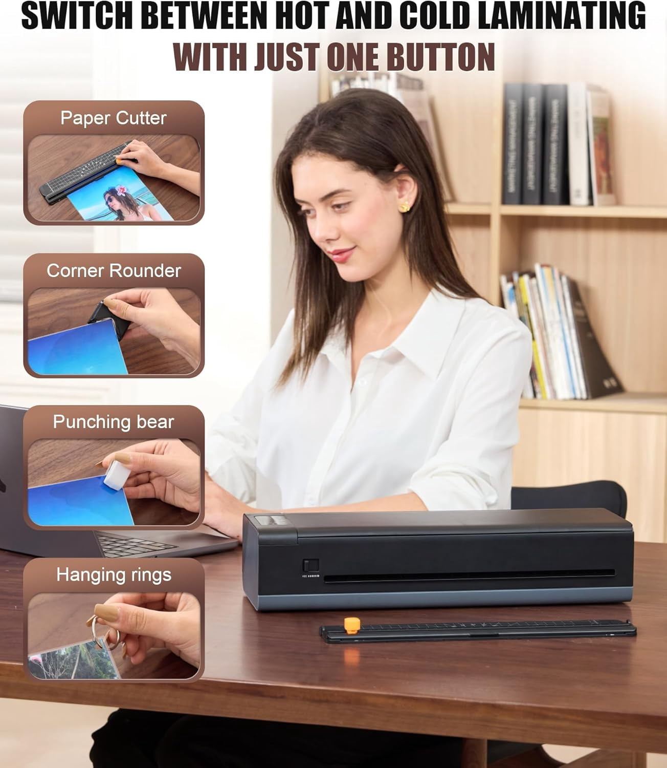 13-Inch 9-in-1 Laminator Machine for A3, Hot & Cold Laminating Machine with Sheets – Ultra‑Fast 60-Second Warm-Up, Reliable Jam-Free Design for Home, Office & School