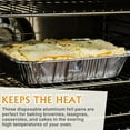 thumbnail image 5 of Aluminum Pans Trays 9"x13" Inch Half Size Disposable Containers - Pack of 25 Recyclable Pans for Cooking Baking Storing Serving - Reusable Oven Air Fryer and Freezer Safe Pan, 5 of 6