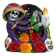 thumbnail image 3 of Gothic Sugar Skull Day of The Dead Roses And Flowers Lady Catrina Coaster Set, 3 of 9