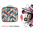 thumbnail image 6 of FORMRS Travel Makeup Bag Large Capacity Train Case Cosmetic Organizer with Adjustable Dividers, Blue Geometric, 6 of 8