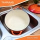 thumbnail image 5 of Olla holandesa de hierro fundido con tapa – Cacerola esmaltada antiadherente apta para horno – Batería de cocina resistente para horno holandés – Naranja, 7.3 cuartos, 30 cm – de Nuovva, 5 of 5