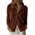 thumbnail image 3 of Axdhxbd Hollow Out Hooded Cardigan Sweater for Women Button Up Open Front Sweaters Loose Fit Lightweight Long Sleeve Crochet Sweaters 2XL, 3 of 7