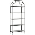 thumbnail image 2 of Home Square 2 Piece Living Room Set With 5 Shelf Metal Frame Bookcase and 3 Shelf Console Table in Black, 2 of 5