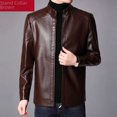thumbnail image 5 of Abrigo de cuero para hombre, chaqueta para hombre, chaqueta de cuero casual para hombre de mediana edad, chaqueta para hombre, 5 of 5