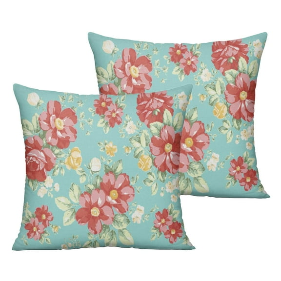 Outdoor Throw Pillow Covers 20x20 Inch Waterproof Spring Summer Pioneer Pink Peel Outdoor Pillow Covers for Patio Funiture Garden Couch