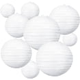 thumbnail image 2 of BEISHIDA 10 faroles de papel blanco decorativos chinos/japoneses colgantes redondos de papel lámpara para cumpleaños, boda, Navidad, novia, decoración del hogar, decoración de fiesta (tamaño de 4", 6", 2 of 4