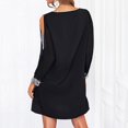 thumbnail image 6 of YMNXA Women's Dress Long Sleeve V Neck Solid Color Mesh Slim Fit Stylish Dresses For Daily Wear Black L, 6 of 9