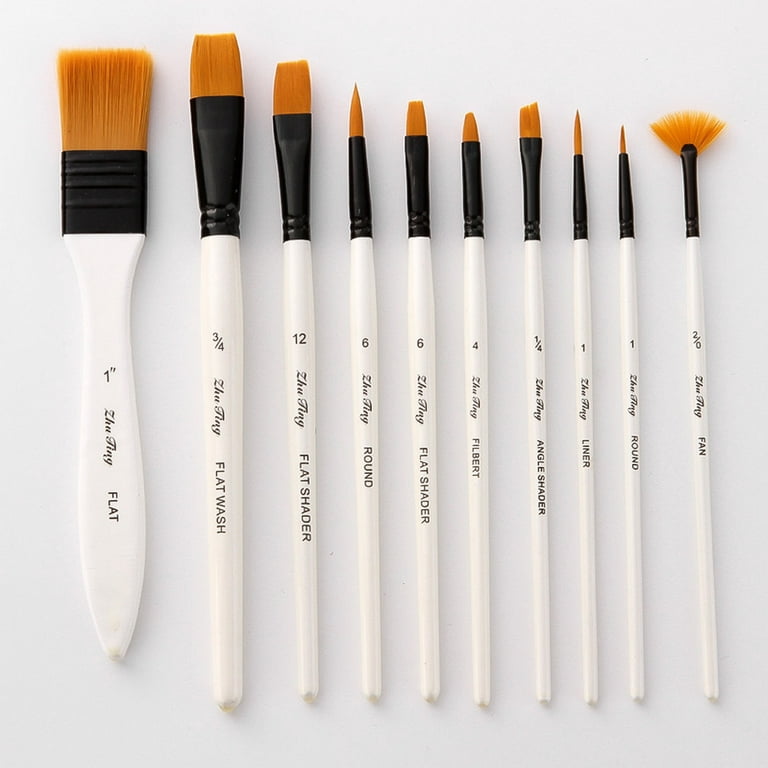Watercolor Paint Brushes Set - 10 Pcs Artists Paint Brush Set